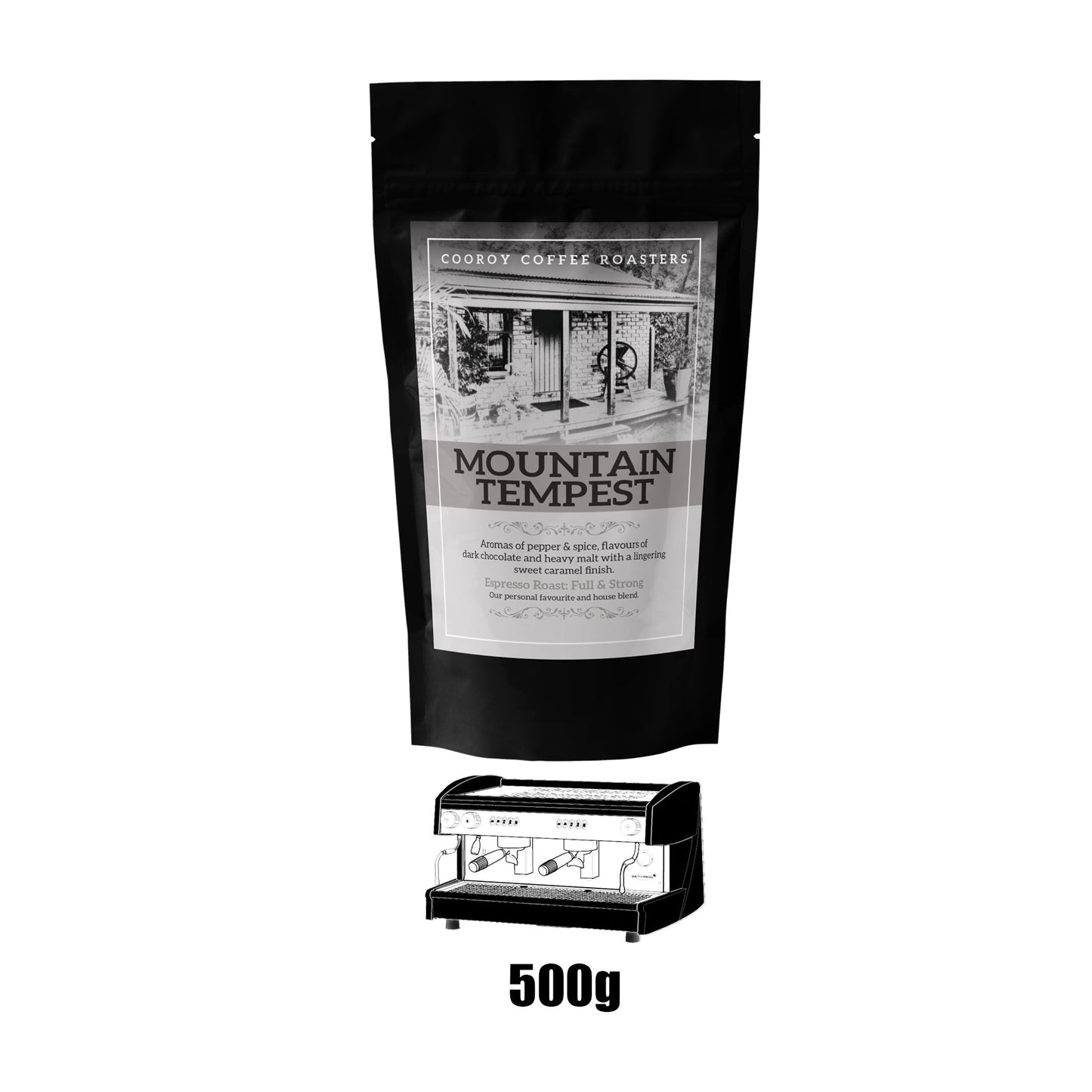 500g Commercial Mt TEMPEST | 1.5 Resealable BLACK Pouch (VC)