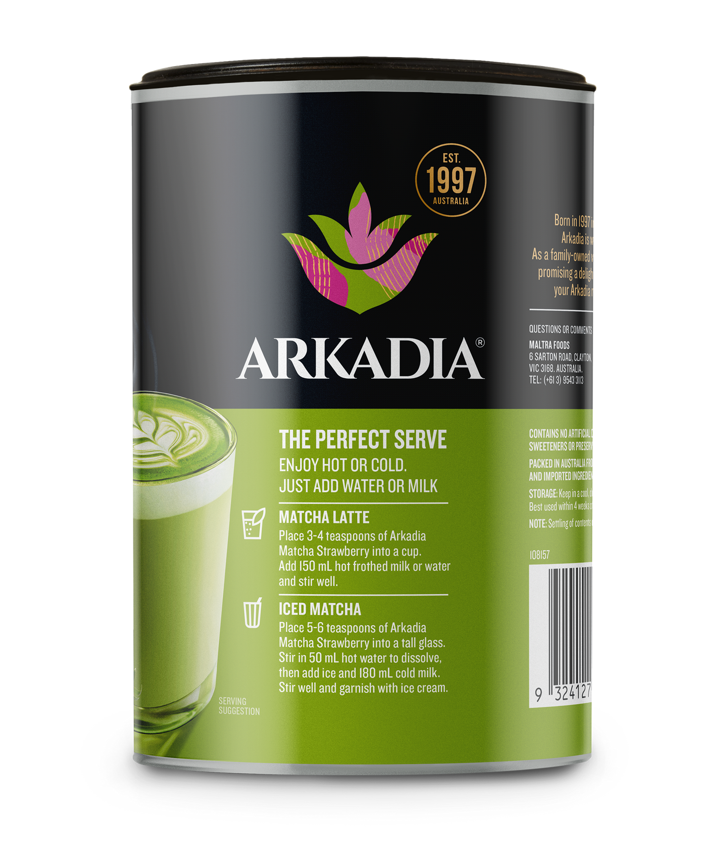 Arkadia Matcha Strawberry | 220g Tub