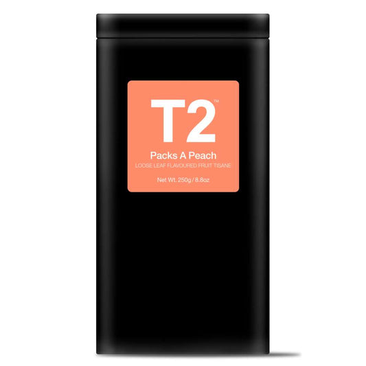 T2 CAFE TIN PACKS A PEACH | LOOSE LEAF 250g
