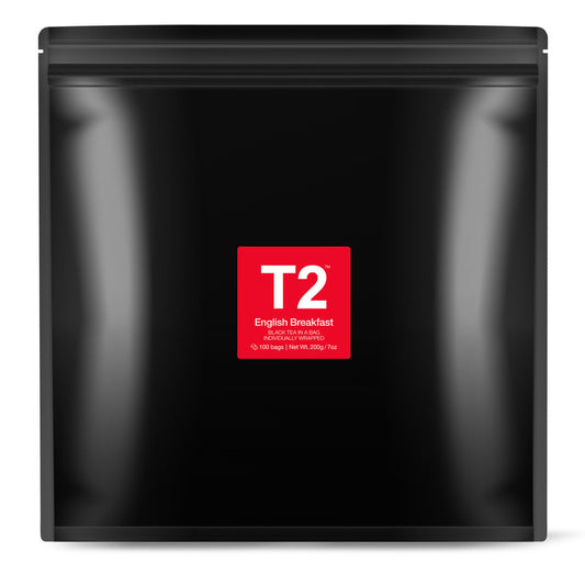 T2 FOIL INDIVIDUALLY WRAPPED ENGLISH BREAKFAST | TEABAG 100s