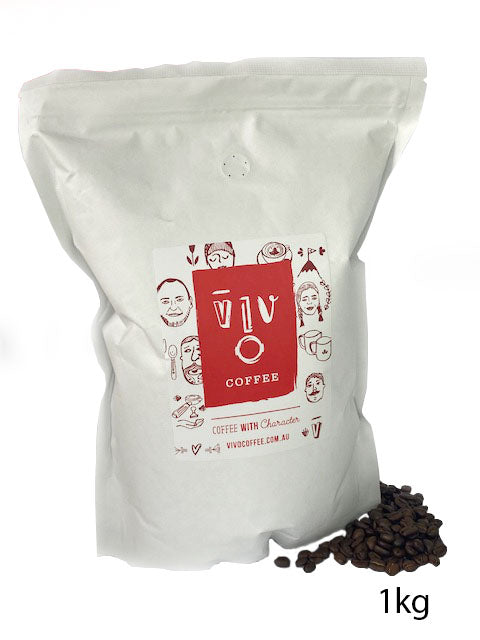 1kg COLOMBIAN Beans | Resealable KRAFT Pouch (VC) Whole Bean