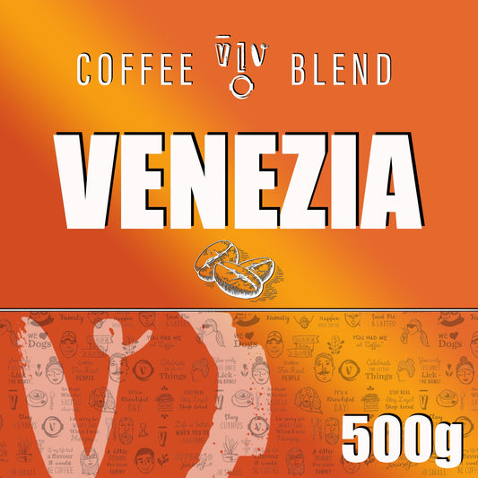 500g VENEZIA Beans | Resealable White Pouch (VC) Whole Bean