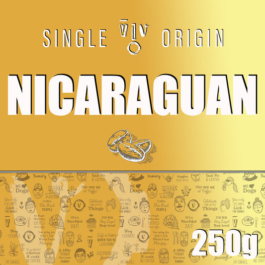 250g NICARAGUAN Beans | Resealable White Pouch (VC) Whole Bean