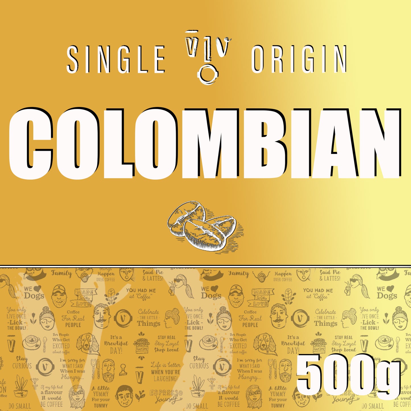 COLOMBIAN Beans & Grinds | Resealable White Pouch
