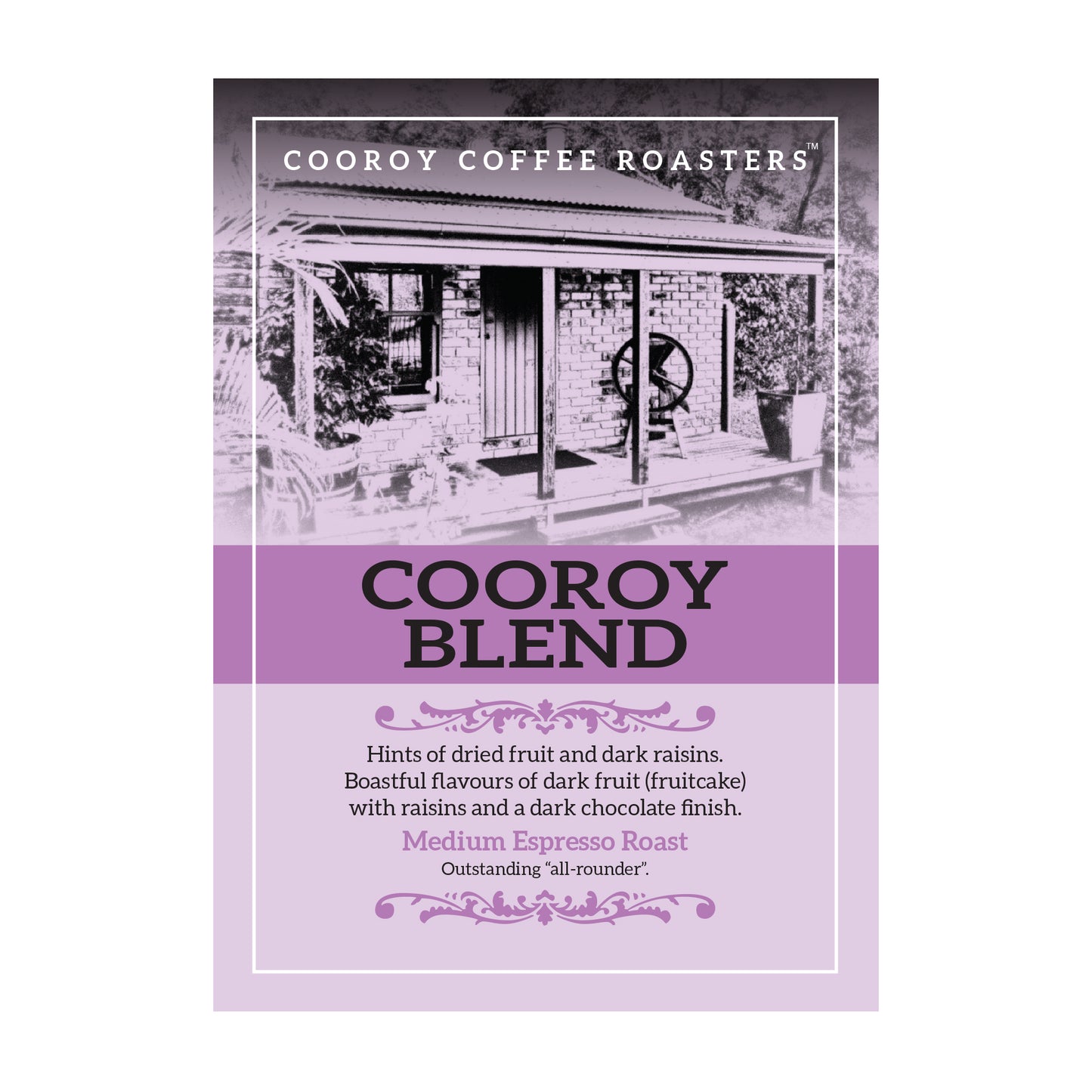 1kg COOROY BLEND Beans | Resealable White Bag