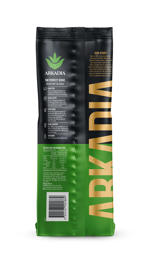 Arkadia Matcha Chai Latte | 1kg Foil Bag