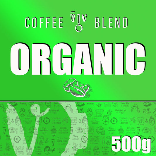 500g ORGANIC Beans | Resealable White Pouch (VC) Whole Bean