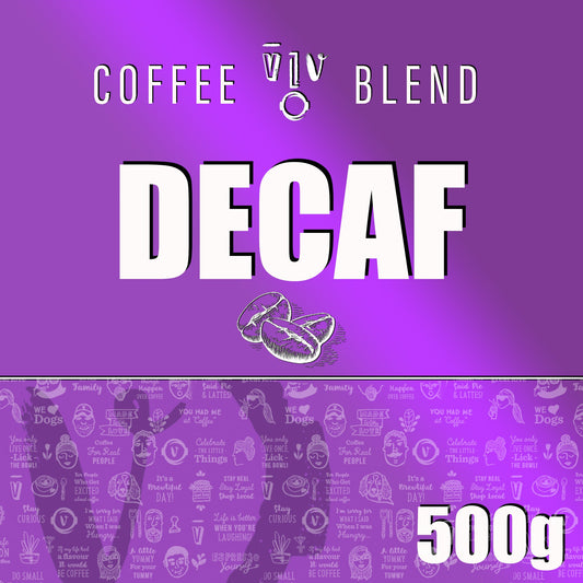 500g DECAF Beans | Resealable KRAFT Pouch (VC)