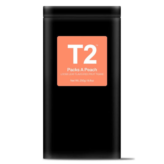 T2 CAFE TIN PACKS A PEACH | LOOSE LEAF 250g