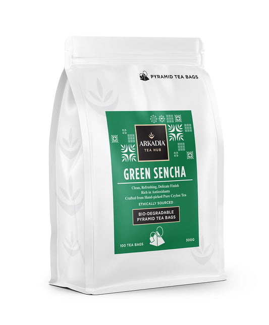 Tea Green Sencha Pyramid Bag | 100pcs Refill Pouch | ARKADIA