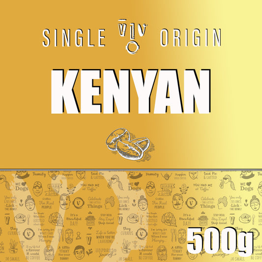 KENYAN Beans & Grinds | Resealable White Pouch (VC)