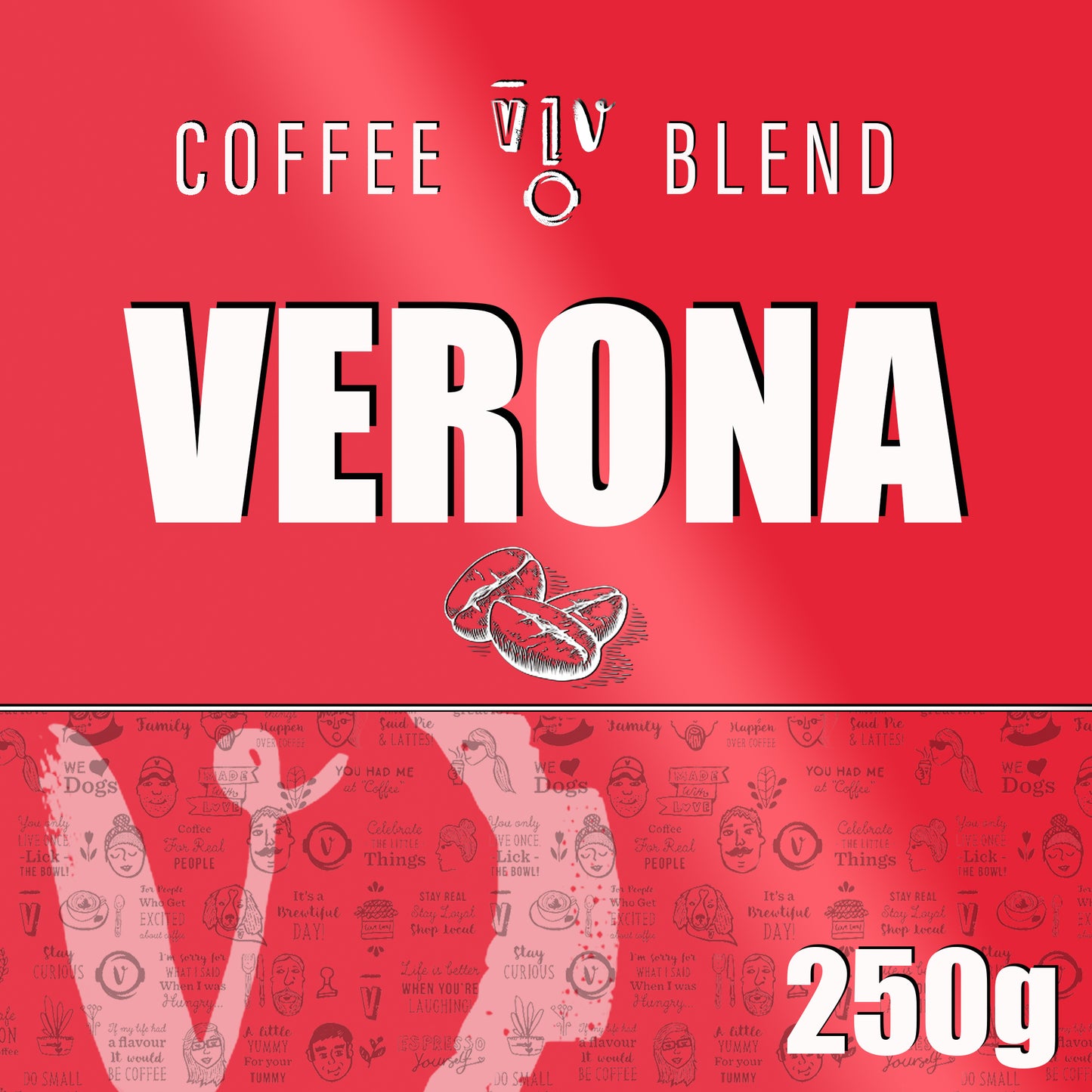 Whole Bean Verona 250g | Resealable KRAFT Pouch (VC)