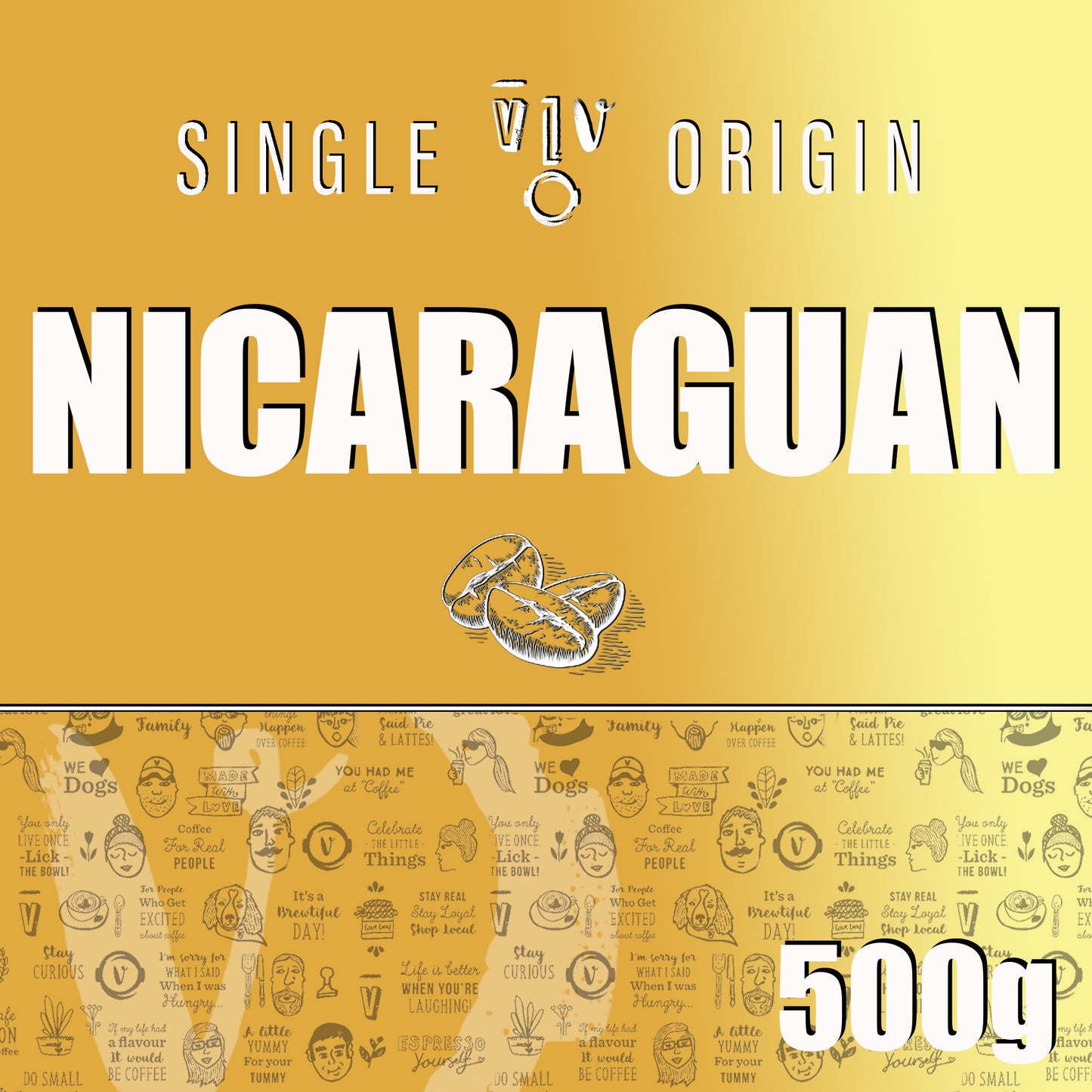 500g NICARAGUAN Beans | Resealable KRAFT Pouch (VC)