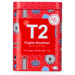 T2 - English Breakfast 25's Teabag Icon Tin