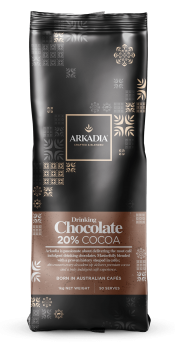 Drinking Chocolate 20% Cocoa (Cappuccino Powder) | 3 x 1kg Foil Bag | ARKADIA