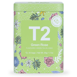 T2 - Green Rose 25's Teabag Icon Tin